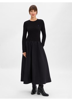 Polo Ralph Lauren Sukienka damska z zawartością kaszmiru Kobiety dzianina grubo tkana czarny jednolity ze sklepu vangraaf w kategorii Sukienki - zdjęcie 186803017