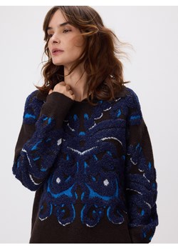 Reserved - Wzorzysty sweter z kołnierzykiem - wielobarwny ze sklepu Reserved w kategorii Swetry damskie - zdjęcie 186803328