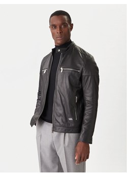 KARL LAGERFELD Kurtka skórzana 555022 554421 Czarny Slim Fit ze sklepu MODIVO w kategorii Kurtki męskie - zdjęcie 186806219