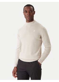 KARL LAGERFELD Golf 655002 554399 Beżowy Slim Fit ze sklepu MODIVO w kategorii Swetry męskie - zdjęcie 186806337
