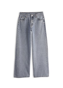 GATE Dżinsy z szerokimi nogawkami i kryształkami 32 ze sklepu gateshop w kategorii Jeansy damskie - zdjęcie 186807589