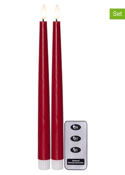STAR Trading Świece LED (2 szt.) &quot;Flamme Slim&quot; w kolorze czerwonym - wys. 28,5 cm ze sklepu Limango Polska w kategorii Świece i dyfuzory - zdjęcie 186809109