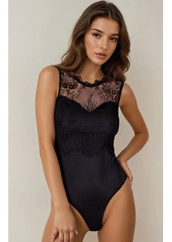 Czarne body damskie z koronką Mudienin, Kolor czarny, Rozmiar S/M, LivCo Corsetti Fashion ze sklepu Intymna w kategorii Body damskie - zdjęcie 186813688