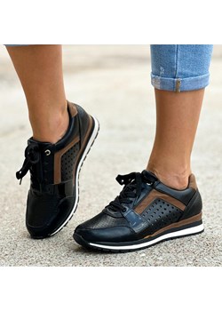 Czarne sneakersy damskie, półbuty M.Daszyński 2169-4 - id: 23635 - marki Daszyński - 186815037 Czarne sneakersy damskie, półbuty M.Daszyński 2169-4 ze sklepu suzana.pl w kategorii Buty sportowe damskie - zdjęcie 186815037