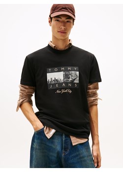 Tommy Jeans Koszulka męska Mężczyźni Bawełna czarny nadruk ze sklepu vangraaf w kategorii T-shirty męskie - zdjęcie 186815495