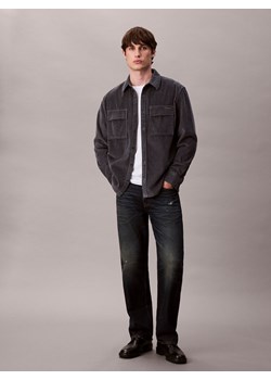Calvin Klein Jeans Męska koszula sztruksowa Mężczyźni Comfort Fit Bawełna antracytowy jednolity ze sklepu vangraaf w kategorii Koszule męskie - zdjęcie 186815499
