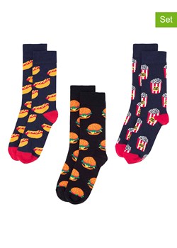 Happy Socks Skarpety (3 pary) w kolorze czarno-pomarańczowo-granatowym ze sklepu Limango Polska w kategorii Skarpetki męskie - zdjęcie 186820467