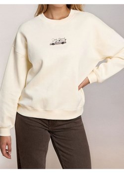 Sinsay - Bluza crewneck z nadrukiem - kremowy ze sklepu Sinsay w kategorii Bluzy damskie - zdjęcie 186825727