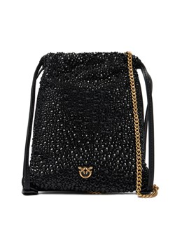 Torebka PINKO Slouchy Coulisse Baby AI 25-26 PCPL 105409 A2WF Czarny ze sklepu eobuwie.pl w kategorii Kopertówki - zdjęcie 187041388