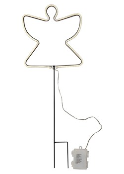 STAR Trading Lampa ogrodowa LED &quot;Neon Angel&quot; w kolorze biało-czarnym - 23,5 x 65 cm ze sklepu Limango Polska w kategorii Oświetlenie - zdjęcie 187043585