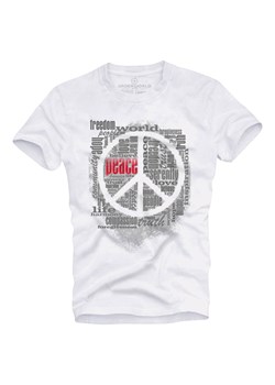 T-shirt męski UNDERWORLD Peace biały ze sklepu morillo w kategorii T-shirty męskie - zdjęcie 187047387
