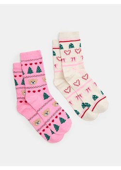 Sinsay - Skarpetki z motywem świątecznym 2 pack - wielobarwny - id: 433FI-MLC - marki Sinsay - 187049195 Sinsay - Skarpetki z motywem świątecznym 2 pack - wielobarwny ze sklepu Sinsay w kategorii Skarpetki damskie - zdjęcie 187049195