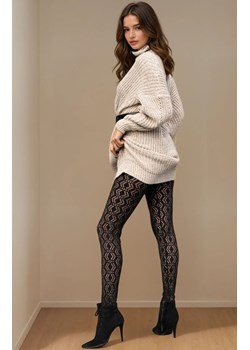Czarne legginsy damskie ażurowe Miviena LC 60011, Kolor czarny, Rozmiar S/M, LivCo Corsetti Fashion - id: 139774 - marki Livia Corsetti - 187056668 Czarne legginsy damskie ażurowe Miviena LC 60011, Kolor czarny, Rozmiar S/M, LivCo Corsetti Fashion ze sklepu Primodo w kategorii Rajstopy - zdjęcie 187056668