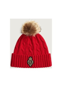 LAUREN RALPH LAUREN Czapka Crest-Patch | z dodatkiem wełny - id: RL255W000088T58 - marki Ralph Lauren - 187058077 LAUREN RALPH LAUREN Czapka Crest-Patch | z dodatkiem wełny ze sklepu Gomez Fashion Store w kategorii Czapki zimowe damskie - zdjęcie 187058077