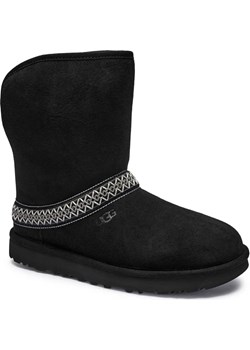 UGG Skórzane śniegowce CLASSIC SHORT CRESCENT | z dodatkiem wełny - id: UG245W000040990 - marki UGG - 187058416 UGG Skórzane śniegowce CLASSIC SHORT CRESCENT | z dodatkiem wełny ze sklepu Gomez Fashion Store w kategorii Śniegowce damskie - zdjęcie 187058416