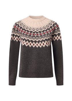 Marie Lund Damski sweter z dzianiny z zawartością merynosów Kobiety Wełna merino szary wzorzysty ze sklepu vangraaf w kategorii Swetry damskie - zdjęcie 187188539