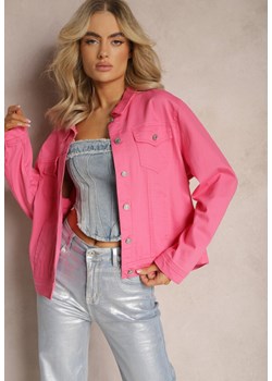 Fuksjowa Jeansowa Kurtka z Bawełny z Metalicznym Guzikami Urielati - id: M5576-80-FUSHIA - marki Renee - 187188939 Fuksjowa Jeansowa Kurtka z Bawełny z Metalicznym Guzikami Urielati ze sklepu renee.pl w kategorii Kurtki damskie - zdjęcie 187188939