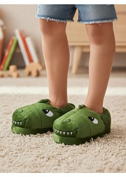 Sinsay - Pluszowe kapcie z elementami dinozaura 3D - zielony ze sklepu Sinsay w kategorii Kapcie dziecięce - zdjęcie 187190225