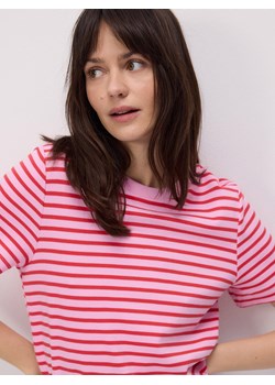 Reserved - T-shirt regular z merceryzowanej bawełny - intensywny róż - id: 2292T-42X - marki Reserved - 187191427 Reserved - T-shirt regular z merceryzowanej bawełny - intensywny róż ze sklepu Reserved w kategorii Bluzki damskie - zdjęcie 187191427