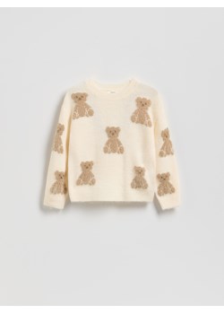 Reserved - Sweter z misiem - złamana biel - id: 780FH-01X - marki Reserved - 187196509 Reserved - Sweter z misiem - złamana biel ze sklepu Reserved w kategorii Swetry dziewczęce - zdjęcie 187196509