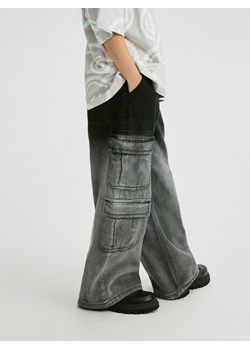 Reserved - Jeansy wide leg z efektem ombre - czarny - id: 842FF-99J - marki Reserved - 187196538 Reserved - Jeansy wide leg z efektem ombre - czarny ze sklepu Reserved w kategorii Spodnie dziewczęce - zdjęcie 187196538