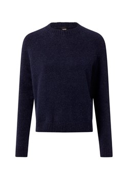 BOSS Sweter damski z dodatkiem alpaki Kobiety Wełna granatowy jednolity ze sklepu vangraaf w kategorii Swetry damskie - zdjęcie 187197908