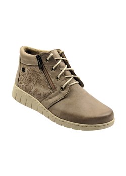 Botki damskie polskiej marki Helios Komfort 789, beżowe ze sklepu ulubioneobuwie w kategorii Botki - zdjęcie 187198009