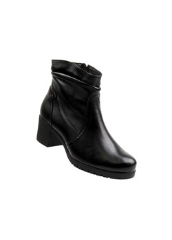 Wygodne, skórzane botki damskie na klocku - Galant 3320, czarne ze sklepu ulubioneobuwie w kategorii Botki - zdjęcie 187198048