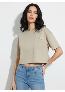 Sinsay - Crop top z ozdobnymi muszelkami - beżowy - id: 928CG-08X - marki Sinsay - 187200439 Sinsay - Crop top z ozdobnymi muszelkami - beżowy ze sklepu Sinsay w kategorii Bluzki damskie - zdjęcie 187200439