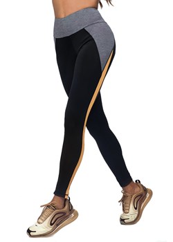 Legginsy fitness Reviver L9024/0 czarno-szary ze sklepu kontri.pl w kategorii Spodnie damskie - zdjęcie 187207069