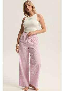 Esotiq spodnie w kratę Bloovii Locklyn 43755-03X, Kolor różowo-biały, Rozmiar L, BLOOVII ze sklepu Primodo w kategorii Piżamy damskie - zdjęcie 187209485
