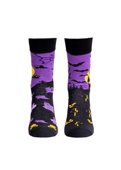Długie skarpetki damskie S96D Halloween, Kolor czarno-fioletowy, Rozmiar 35-38, Italian Fashion ze sklepu Primodo w kategorii Skarpetki damskie - zdjęcie 187209545