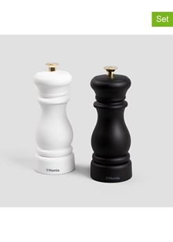 Homla 2-częściowy zestaw &quot;Evron&quot; w kolorze czarno-białym - wys. 16 cm ze sklepu Limango Polska w kategorii Młynki do soli i pieprzu - zdjęcie 187210347