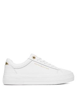 Sneakersy Tommy Hilfiger Th Foxing Platform Leather FW0FW09018 Biały ze sklepu eobuwie.pl w kategorii Buty sportowe damskie - zdjęcie 187213135