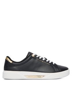 Sneakersy Tommy Hilfiger Essential Chic Court Sneaker FW0FW09019 Czarny ze sklepu eobuwie.pl w kategorii Buty sportowe damskie - zdjęcie 187213139