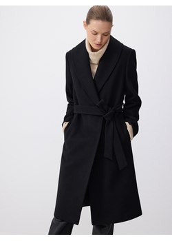 Reserved - Płaszcz z domieszką wełny - czarny ze sklepu Reserved w kategorii Płaszcze damskie - zdjęcie 187214639