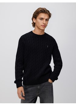 Reserved - Sweter z warkoczowym splotem - czarny - id: 940GC-99X - marki Reserved - 187217158 Reserved - Sweter z warkoczowym splotem - czarny ze sklepu Reserved w kategorii Swetry męskie - zdjęcie 187217158