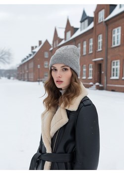 Sinsay - Czapka beanie - szary - id: 771FG-85M - marki Sinsay - 187218357 Sinsay - Czapka beanie - szary ze sklepu Sinsay w kategorii Czapki zimowe damskie - zdjęcie 187218357