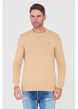 TOMMY JEANS Beżowy męski sweter, Rozmiar XL ze sklepu outfit.pl w kategorii Swetry męskie - zdjęcie 187219707