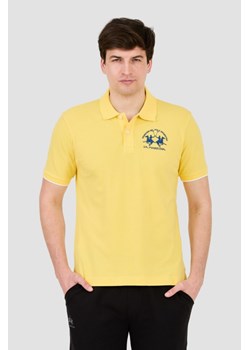 LA MARTINA Żółte męskie polo z dużym logo, Rozmiar XL ze sklepu outfit.pl w kategorii T-shirty męskie - zdjęcie 187219747