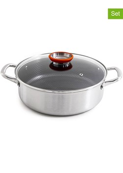 Laguiole 2-częściowy zestaw ''Blackcube'' w kolorze srebrnym - Ø 28 cm - id: 17500391 - marki Laguiole - 187221595 Laguiole 2-częściowy zestaw ''Blackcube'' w kolorze srebrnym - Ø 28 cm ze sklepu Limango Polska w kategorii Garnki - zdjęcie 187221595