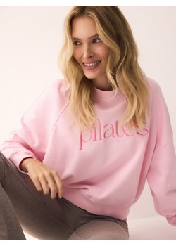 Reserved - Bawełniana bluza z napisem - pastelowy róż ze sklepu Reserved w kategorii Bluzy damskie - zdjęcie 187223038