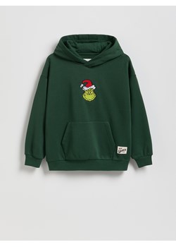 Reserved - Świąteczna bluza Grinch - ciemnozielony ze sklepu Reserved w kategorii Bluzy chłopięce - zdjęcie 187223226