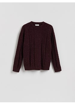 Reserved - Sweter z dekoracyjnym splotem - bordowy - id: TA171-83M - marki Reserved - 187223247 Reserved - Sweter z dekoracyjnym splotem - bordowy ze sklepu Reserved w kategorii Swetry męskie - zdjęcie 187223247