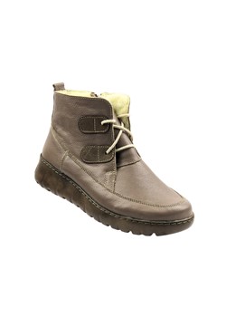 Botki damskie polskiej marki HELIOS Komfort 795, khaki ze sklepu ulubioneobuwie w kategorii Botki - zdjęcie 187224028