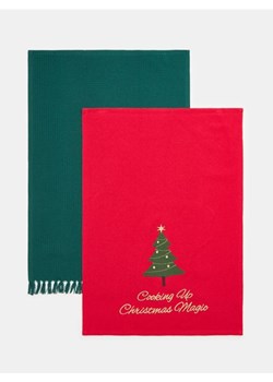 Sinsay - Świąteczne ściereczki kuchenne z motywem choinki 2 pack - zielony - id: 488GS-70X - marki Sinsay - 187225418 Sinsay - Świąteczne ściereczki kuchenne z motywem choinki 2 pack - zielony ze sklepu Sinsay w kategorii Fartuchy kuchenne - zdjęcie 187225418