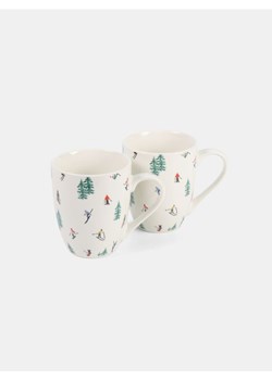 Sinsay - Zimowe kubki ceramiczne z motywem narciarskim 2 pack - biały - id: 892GC-00X - marki Sinsay - 187225617 Sinsay - Zimowe kubki ceramiczne z motywem narciarskim 2 pack - biały ze sklepu Sinsay w kategorii Kubki - zdjęcie 187225617