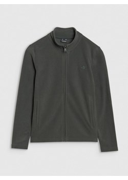 Chłopięcy polar rozpinany bez kaptura 4F 4FJRSS25TFLEM392 - khaki ze sklepu Sportstylestory.com w kategorii Bluzy chłopięce - zdjęcie 187226157