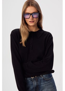 SWETER DAMSKI POLO MERINO & CASHMERE BLACK - id: 8320 - marki Jemiol - 187229327 SWETER DAMSKI POLO MERINO & CASHMERE BLACK ze sklepu Jemiol w kategorii Swetry damskie - zdjęcie 187229327