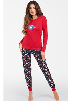 Bawełniana piżama damska świąteczna czerwona Makala, Kolor czerwony-wzór, Rozmiar L, Italian Fashion ze sklepu Primodo w kategorii Piżamy damskie - zdjęcie 187229815